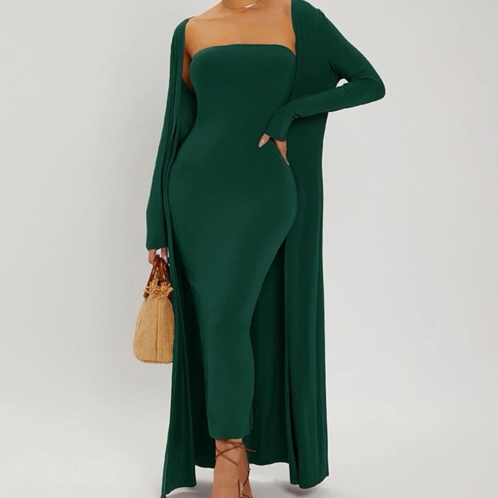 Dress and matching cardigan